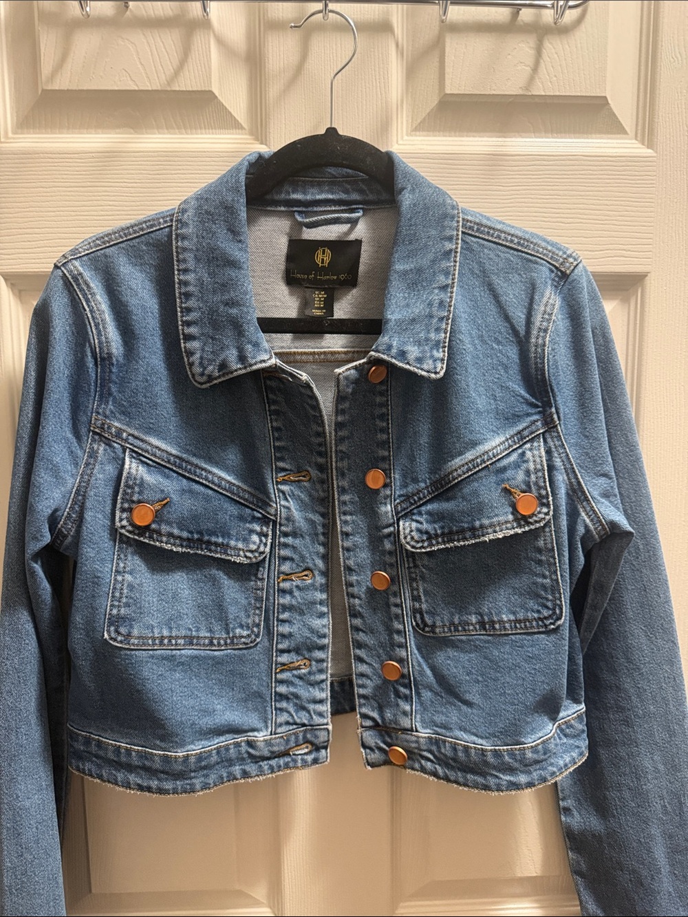 House of Harlow 1960 Cropped Blue Denim Jacket